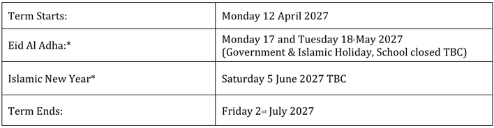 Summer Term key dates from the handbook