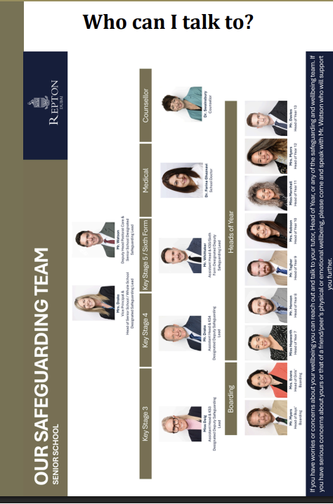 Who can I talk to safeguarding team poster